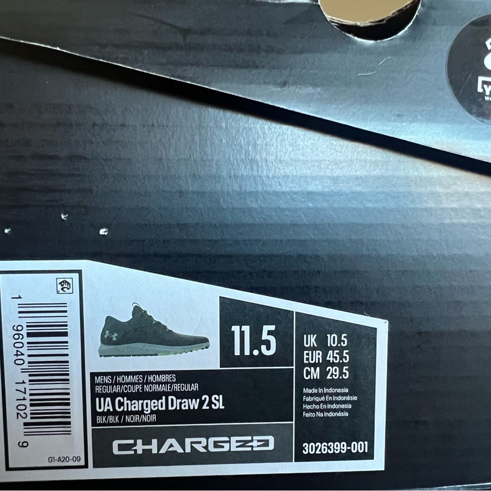 Under Armour Charged Draw 2 Spikeless Golf Shoes - Black/Steel/Green